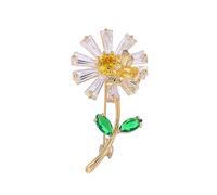 Broche de tournesols avec des matériaux en alliage de qualité supérieure pour les événements sociaux et l ' usage quotidien, conception anti-allergique, broche de boutique de tournesols dorés