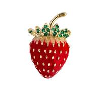 Broche élégante en forme de fraise polyvalente, clip antidérapant, bijoux, cadeau pour filles et femmes, accessoire de mode, polyvalent, aiguille en alliage