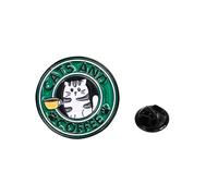 Broche en forme de chat de café anglais - Design original - Adorable tasse à café et sac - Insigne décoratif pour vêtements - Accessoire de boucle papillon, taille unique, Acrylique