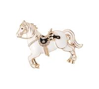 Broche en forme de cheval avec serrure de sécurité, galvanoplastie facile à utiliser, décoration de poitrine polyvalente et tendance, épingle élégante pour badge de cheval, Einheitsgröße, comme décrit