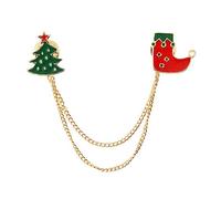 Broche en forme de couronne de Père Noël - Badge festif à pompons - Bijou pour femmes et filles - Accessoire de Noël tendance, One Size, Comme décrit