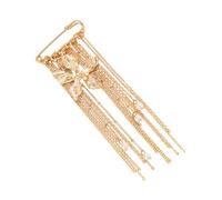 Broche en forme de fleur inspirée avec chaîne à franges | Épingle à vêtements élégante et décorative avec multi-usages, tendance, longues chaînes oscillantes pour châle et sac à main