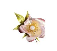Broche en forme de fleur légère avec épingle sécurisée - Détails floraux délicats - Accessoire de bijoux polyvalent - Broche à fleurs peintes, Einheitsgröße, comme décrit