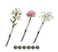 Broche Épingle Fleur Fraîche 3 Pièces Support Unisexe Fait Main En Acier | Broche Fleur Homme Pour Fête Des Mères Anniversaire Anniversaires Fête Vacances Maison École