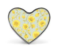 Broche fleur jaune en alliage d'aluminium en forme de cœur mignon badge tendance vêtements cœurs broche exquise broche en métal pour vêtements sacs décoration