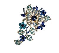 Broche florale élégante en strass - Accessoire de mode polyvalent pour robes, costumes, tenues décontractées, styles vintage - Épingle à fleur élégante en cristaux, One Size, Comme décrit