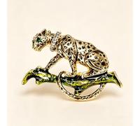 Broche léopard vintage en alliage, bijou de guépard grimpant rétro, accessoire de revers d'animal rétro, goutte à goutte d'huile de chat sauvage, décoration de corsage de chat sauvage, cadeau tendance