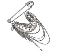 Broche multifonction rétro accessoire réglable glands chaîne designs imitation perles alliage broche élégante décoration broche mode