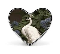 Broche paon blanche en alliage d'aluminium en forme de cœur mignon badge tendance vêtements cœurs broche exquise broche en métal pour vêtements sacs décoration