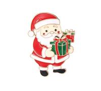 Broche Père Noël en alliage métallique avec dos d'épingle, parfaite pour une tenue festive et comme cadeau
