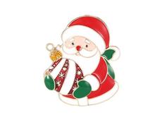 Broche Père Noël en alliage métallique avec dos d'épingle, parfaite pour une tenue festive et un cadeau de Noël vintage, taille unique, Comme décrit