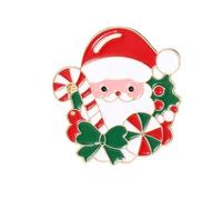 Broche Père Noël sur le thème de Noël en alliage métallique avec dos d'épingle, parfaite pour une tenue festive et un cadeau festif