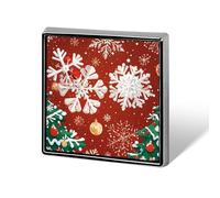 Broche personnalisée en alliage d'aluminium avec flocons de neige et sapins de Noël. Broche classique raffinée de 1,8 x 1,8 cm (0,7 x 0,7 pouce) pour décorer sacs à dos, chapeaux, costumes, vestes et