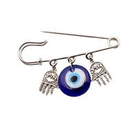 Broche pour main de Fatma - Cadeau porte-bonheur - Pendentif à suspendre - Pour protection religieuse J - Œil porte-bonheur - Broche tendance - Bijou de protection