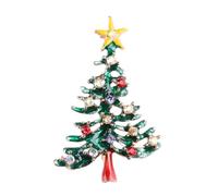 Broche Sapin de Noël en Cristaux pour Femme, Alliage | Pierres Multicolores, Épingle Solide, pour Chapeau et Bretelle de Paquet, Ambiance Fête