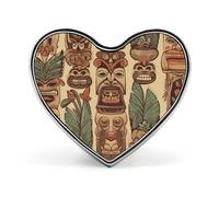 Broche vintage Aloha Tiki en alliage d'aluminium en forme de cœur mignon badge tendance vêtements cœurs broche exquise broche en métal pour vêtements sacs décoration