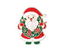 Broche visage de Père Noël en alliage pour décoration de vêtements, dos sécurisé, accessoire robuste sur le thème des vacances, décoration de tenue de Noël, taille unique, Comme décrit