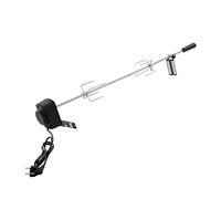 Brochette électrique universelle avec moteur | Ensemble de brochettes électriques en acier inoxydable, barre à brochettes réglable et jeu de brochettes pour barbecue avec 2