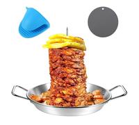 Brochette verticale BBQ Al Pastor - Brochette verticale pour four - Support de brochette en acier inoxydable - Support pour brochettes brésiliennes avec 3 pointes