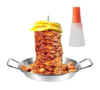 Brochette verticale en acier inoxydable BBQ Al Pastor - Support à brochette verticale en acier inoxydable - Support vertical pour brochettes brésiliennes avec 3 pics amovibles
