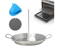 Brochette verticale pour four, support à brochette vertical en acier | inoxydable | Support à brochettes pour four | Rôtissage vertical avec 3 pointes, grille à kebab au sans anti-goutte pour broc