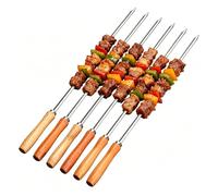 Brochettes Barbecue | 6 Pièces De Bâtonnets Barbecue Kebab,Brochettes À Légumes Réutilisables - Pour La Maison, Le Jardin, La Cour, L'Extérieur, Pique-Nique, Camping, Fête Et Restaurant