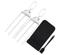 Brochettes Barbecue Grill - Piques en Métal 3 Pointes pour Kebab Grill,Brochettes Barbecue en Acier Inoxydable | Pour Viande Légumes Saucisses Poulet Bœuf Porc Crevettes Poisson Camping D'Ext