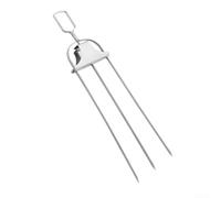 Brochettes de barbecue à trois dents en acier inoxydable avec tige de poussée pour un retournement facile - Outils robustes pour grillades de viande et légumes en plein air 38,1 cm (1 fourchette à