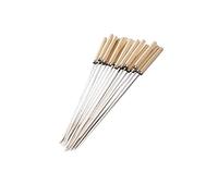 Brochettes en Acier Inoxydable avec Poignée en Bois 15 Pièces Brochettes à Viande Légumes Brochettes pour Barbecue 35 cm Pic Brochette Metal