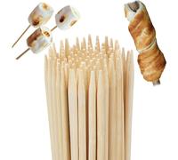 Brochettes en bambou Relaxdays, lot de 500, pour guimauves et pain au feu de camp, usage universel, 90 cm de long, couleur naturelle