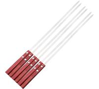 Brochettes en métal pour kebabs lot de 6 longues et épaisses réutilisables en acier inoxydable avec manche en bois pour viande poulet saucisses 50 x 0, 7 cm