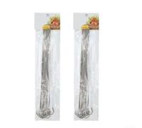 Brochettes plates en acier inoxydable 20 cm pour barbecue (30 cm, ronde-20) | 20 cm de long, convient pour les friteuses à air, acier inoxydable, passe au lave-vaisselle, idéal pour les grillades en