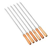 Brochettes pour barbecue et barbecue Ensemble de bâtonnets de poulet 6 | Brochettes de barbecue avec poignée en bois pour usage domestique, jardin, extérieur, restaurant, camping, fêtes, A