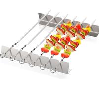 Brochettes pour barbecue et brochettes à chachly en acier inoxydable Set de 6 longues brochettes avec support Accessoires pour barbecue pour un BBQ parfait Kabob Brochettes à viande