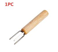 Brochettes pour Barbecue, manche en bois, réutilisable, fourchette à maïs, Shish Kebab, Gadget, accessoires de cuisine, 5/1 pièces