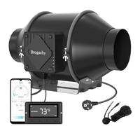 Brogachy 100mm Intelligent Wifi APP Extracteur d'Air 365m³/h,Ventilateur d'extraction 3000 RPM, Triphasé EC Moteur, Pour Hydroponique Tentes de Croissance, Grenier Atelier et Garag.