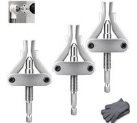 Broken Pipe Thread Extractor Tool for Drill, 1/2" 3/4" 1" Damaged Pipe Remover, Stripped Screw Bolt Valve Extractor for Shower Arms, PVC & Plumbing Fittings (3pcs)