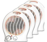 BROLLUX 4x chauffage électrique 2000W appareil de chauffage mobile VO-W thermoventilateur radiateur soufflant à résistance spiralée radiateur électrique