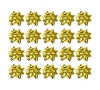 BroLuka 20 x Gold Metallic Gift Bows Self Adhesive Decorative Beautiful Gift Wrapping Pull Bows for Christmas, New Year & Party Presents (Gold)