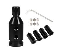 BroLuka Adaptateur Universel de Pommeau de Levier de Vitesse, Filetage M12x1.25 avec 4 Raccords (8/10/11/12mm) pour Pommeaux Non Filetés, Aluminium Anodisé Noir