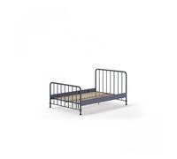Vipack Lit avec sommier MES Bleu foncé 140x200 cm