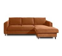Brooke - canapé d'angle droit - convertible avec coffre - 4 places - en velours