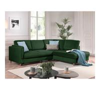 Brooke - canapé d'angle droit - convertible - 5 places - en velours - Vert
