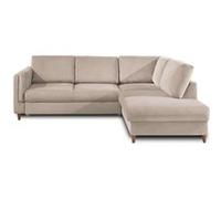 Brooke - canapé d'angle droit - convertible - 5 places - en velours - Beige