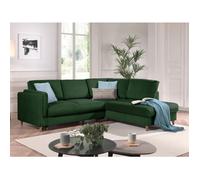 Brooke - canapé d'angle droit - convertible - 5 places - en velours - Vert