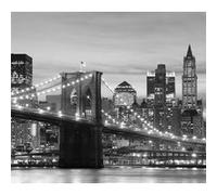 Brooklyn Bridge New York rideau imprimés pont de Brooklyn illuminé 180x160 cm, 2 parts G