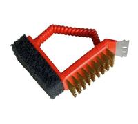 Brosse 3-En-1 nettoyage Barbecue : Récurer, Frotter, Gratter