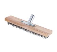 Brosse à Balai Métallique 20/30/45 Cm pour Anti Mousse Toiture, Balayage de Cour, Mauvaises Herbes, Taches Tenaces et Piscine