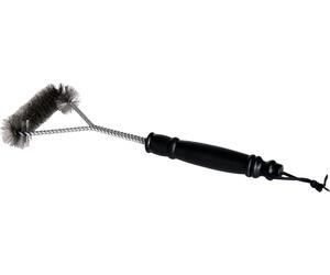 Brosse à barbecue à trois côtés, 30 cm de long, avec poils en acier inoxydable