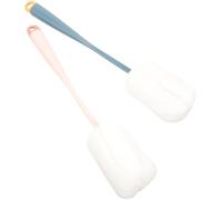 Brosse à Biberon Murale Manche Long et Éponge, 2 Pièces Couleur Aléatoire | Pp, Tpr et Éponge, Nettoyage des Parois Intérieures, Rangement en Placard Couleur Aléatoire